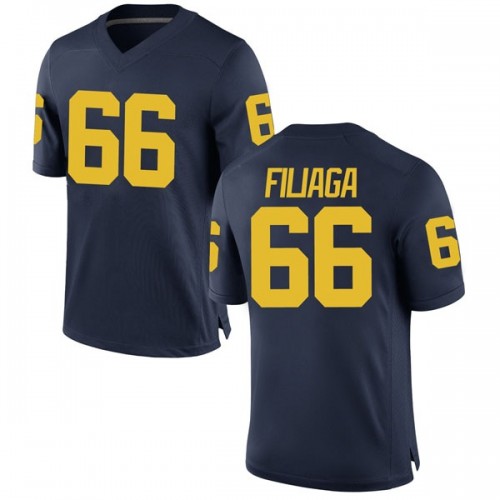 Chuck Filiaga Michigan Wolverines Men's NCAA #66 Navy Game Brand Jordan College Stitched Football Jersey WOP4054DA